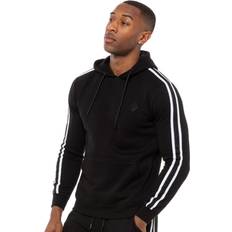 Hoodies - Stripes Jumpers Enzo Mens Pullover Striped Hoodie Black Cotton