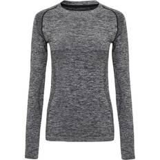 Tridri Seamless 3D Fit Multi Sport Performance Long Sleeve Top Charcoal