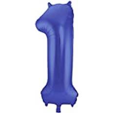 Folat Folie ballon van cijfer 1 in het blauw 86 cm