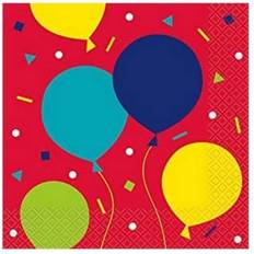 Party Supplies Unique Party Balloons Disposable Napkins Pack Of 16 Multicoloured One Size