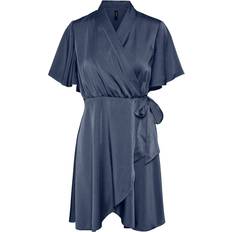 Herr Klänningar Vero Moda Amelia S/S Wrap Dress Vintage Indigo