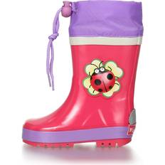 Naturfarvet Gummistøvler Børnesko Playshoes Girls Gummistiefel Glückskäfer rosa/pink