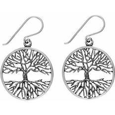 Silverly Sterling Silver Dangle Earrings Round Detailed -