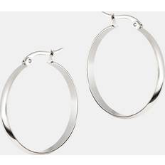 Gris Pendientes Metal Morphosis Band Hoops In Silver