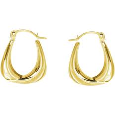 The Fine Collective Swirl Handbag Creole Hoop Earrings 14mm Gold