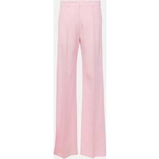 Valentino Rosa Byxor & Shorts Valentino Wool and silk wide-leg pants pink