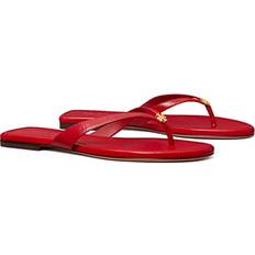 Red Flip-Flops Tory Burch Capri Leather Flip-Flop Red Women's Shoes Red