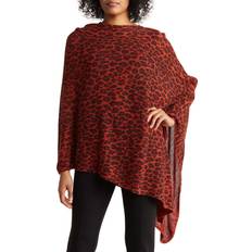 Leopard - Women Capes & Ponchos Portolano Women's Leopard-Print Cashmere Poncho Cinnamon