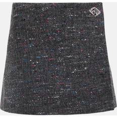 Wolle Röcke Ganni Gray Wrap Miniskirt 252 Phantom DK