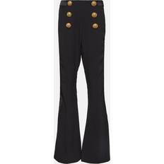 Bootcut Byxor Balmain Low-rise boot-cut cotton pants black