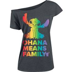 Lilo & Stitch T-shirt Anime av Ohana Rainbow Dam grå