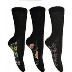 Clothing Simply Essentials Womens/Ladies Floral Extra Wide Diabetic Socks Pack Of 3