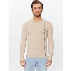 Emporio Armani Beige T-shirts Emporio Armani Men's T-Shirt Side Logo, Rope