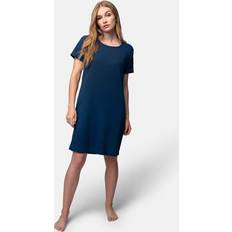 Nachthemden greenjama Damen Sleepshirt aus Derby-Rib, GOTS-Zertifiziert Nachthemd, Ultramarin