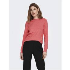 Pull en tricot - Rouge Pulls Only Pull en Maille Col Rond Corail Zoé - Corail