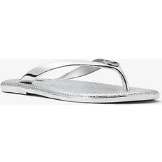 Laced Flip-Flops Michael Kors Jet Set Metallic Jelly Flip-Flop Silver