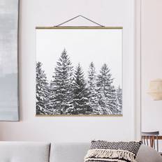 Rechteckig Poster Stoffbild Dunkle Winterlandschaft Poster