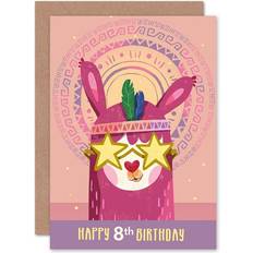 Stars Party Supplies ARTERY8 Wee Blue Coo Llama Stars 8th Birthday Greeting Card