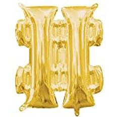 Number Balloons Anagram 78514 16 in. Symbol Number Sign Gold Supershape Foil Balloon