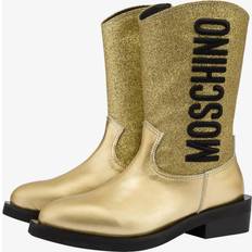 Stof Støvler Børnesko Moschino Logo Embroidery Texan Boots With Glitter