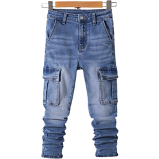 140/146 - Jeans Byxor Shein Tween Boy Flap Pocket Side Cargo Jeans