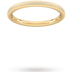 Wedding Rings - Yellow Goldsmiths 2mm Traditional Court Heavy Polished Chamfered Edges With Matt Centre Wedding Ring In Carat Yellow Ring
