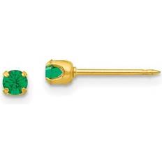 Bagatela 24K Fashion Inverness Plated May Green Crystal Birthstone Earrings