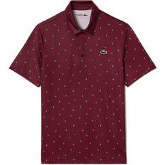 Golf - Red Clothing Lacoste Men’s Golf Printed Recycled Polyester Polo Shirt Bordeaux Blue