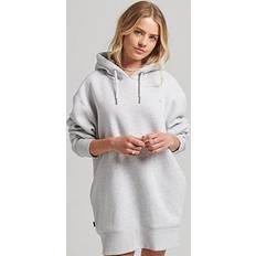 Gris - Robe t-shirt Robes Superdry Embroidered Logo Hoodie Mini Dress