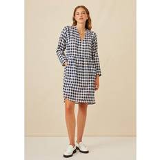 Cuadros - Mujer Vestidos Harris Wilson Car Marine Checked Dress In Cotton With V-neck