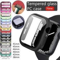 Gehärtetes Glas + Uhrengehäuse Watch 8 7 6 SE 5 Displayschutzfolie iWatch 5