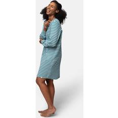 Green - Women Nightgowns greenjama Damen Sleepshirt Ringel, GOTS-Zertifiziert Nachthemd, Topaz