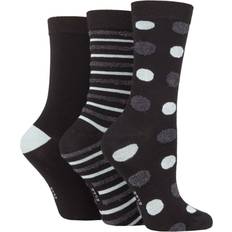 Elle Pair Spotty and Stripe Feather Bamboo Socks Grey 4-8