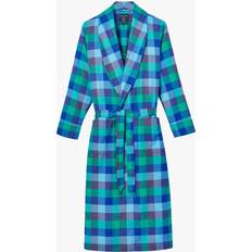 British Boxers British Boxers Brushed Cotton Shire Check Dressing Gown, Blue