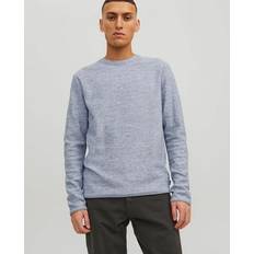 Herren - Leinen Pullover Jack & Jones Men's JJESUMMER Linen Knit Crew SN Pullover, Flint Stone/Detail:Twist