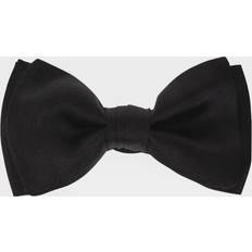 Schwarz Krawatten Ferragamo Mens Nero Double-bow Knotted Silk bow tie