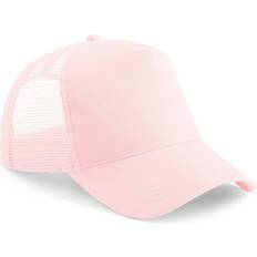 Pink Caps Beechfield Half Mesh Trucker Cap Headwear Light Pink One