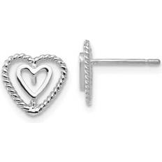 Bagatela 14K White Gold Heart Earrings