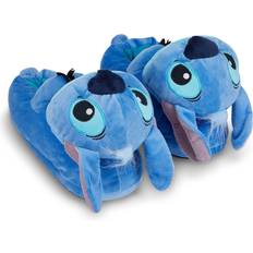 Shoes Disney Disney Ladies Lilo and Stitch Slippers Ladies Classic Lilo and Stitch Big Face Plush Slippers Lilo and Stitch 3D Plush Slippers Blue, 11/12