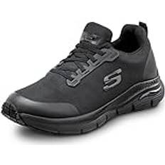 Skechers Gore-Tex Sneakers Skechers Work Arch Fit Jake, Men's, Black, Slip On Athletic Style, MaxTrax Slip Resistant, Soft Toe Work Shoe 11.0 M