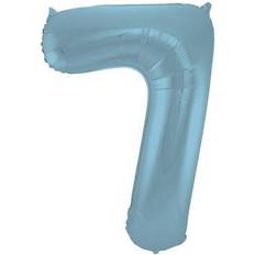 Blå Talballoner Folat Mat Pastel Blå Ballontal 7 tal 86 cm