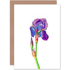 Purple Cards & Invitations ARTERY8 Vintage Bright Botanicals Iris Greeting Card