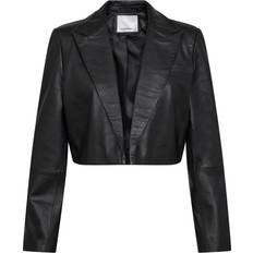 Co'Couture Dame Blazere Co'Couture Phoebecc Leather Crop Blazer Blazer 30107 Black