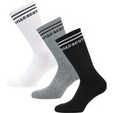 Lyle & Scott Socks Lyle & Scott Mens Walter Pack Socks Black/White/Grey