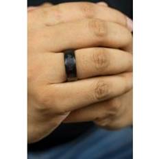 Matte - Women Rings The Colourful Aura 6mm Matt Black Buddhist Tibetan Spinner Prayer Rotating Monk Ring