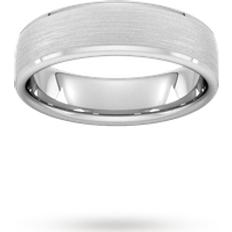 6mm Traditional Court Heavy Polished Chamfered Edges With Matt Centre Wedding Ring In Carat White Ring