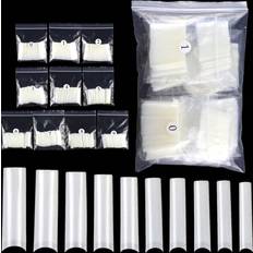 Tippar Shein 500pcs/Bag Natural Color False Nail Tips No-C Half Cover Xxl Water Pipe Shaped Nail Tips