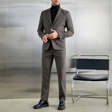 Men - Multicoloured Suits Shein Manfinity Men's Plaid Suit Jacket With Pants