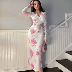 Fodralklänningar & Tighta klänningar - Multifärgade Shein Bodycon Dress With Romantic Floral Bust Design