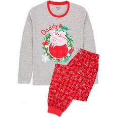 Grey - Men Pyjamas Peppa Pig Daddy Christmas Pyjama Set Red